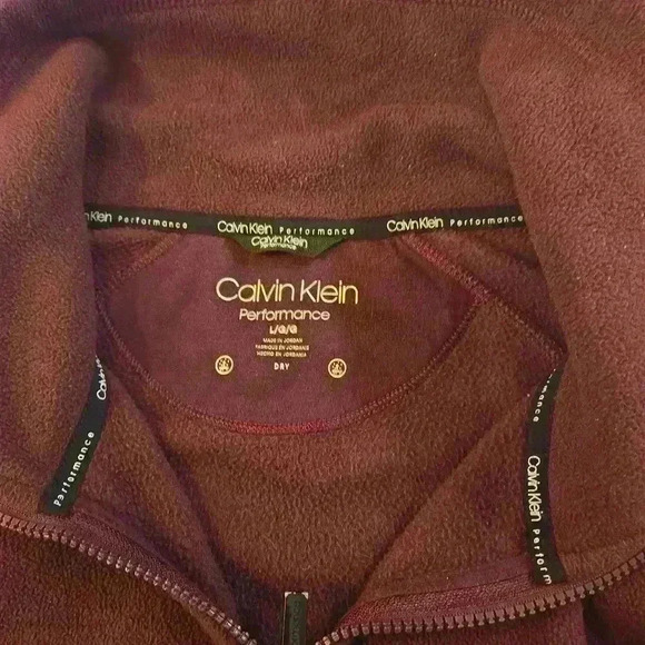 Calvin Klein Performance Womens Zip Up Neck Warmer Fleece Plum Size Large - Picture 7 of 11